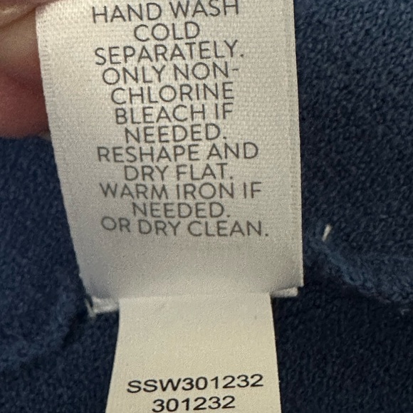 J. JILL Pure Jill Double Knit Blue Cardigan Dolman Sleeve Oversized Open Size M - Picture 14 of 15